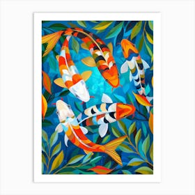 Koi Fish In The Pond Art Print