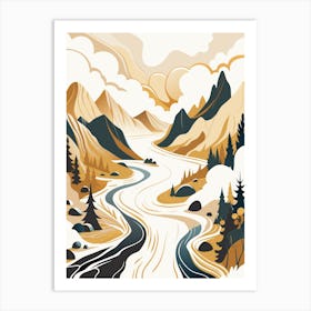 Mountains And River Art Print