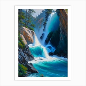 Mcway Falls, United States Peaceful Oil Art  Art Print