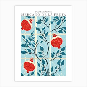 Mercado De La Fruta Pomegranate Illustration 5 Poster Art Print