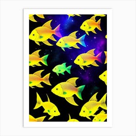 Yellow Fish In Space Art Print