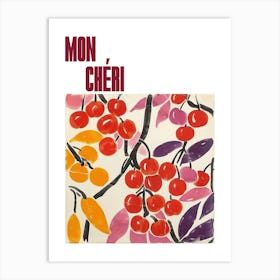 Mon Cheri Poster Cherries Matisse Style 15 Art Print