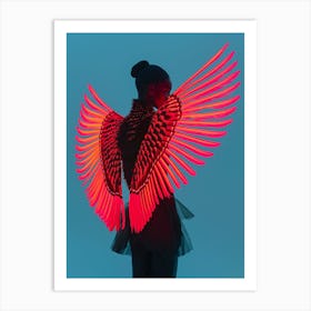 "Neon Wings Digital Art" Art Print