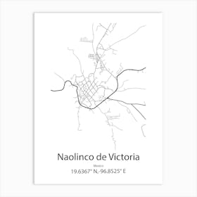 Naolinco De Victoria,Mexico Minimalist Map Art Print