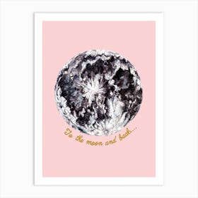 To The Moon And Back Blush Art Print