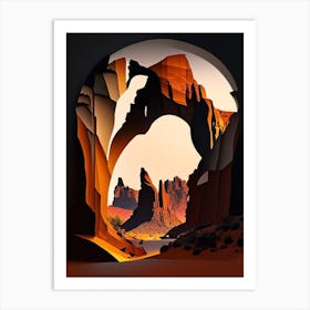 Arches National Park United States Of America Cut Out Paper Art Print