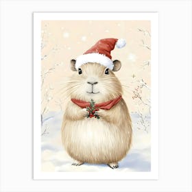 Guinea Pig Christmas 2 Art Print