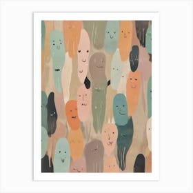 Faces Of A Crowd Art Print