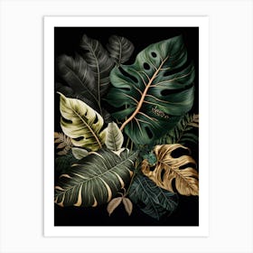 Tropical Leaves Foliage Monstera Art Print