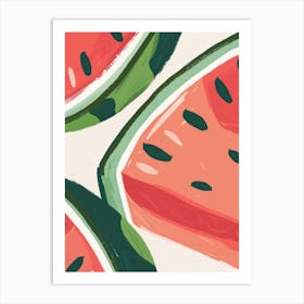 Watermelon Close Up Illustration 4 Art Print