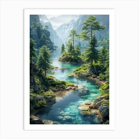 Lake In The Mountains 16 Art Print