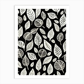 Black And White Leaves 1 Art Print