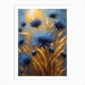 Blue Flowers 1 Art Print