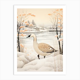 Winter Bird Painting Canada Goose 2 Art Print