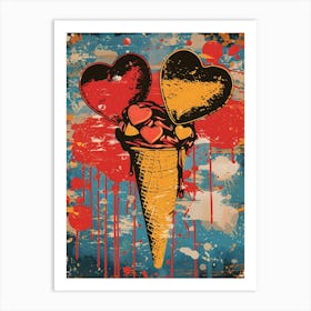 Ice Cream Cone, Vibrant Pop Art Art Print
