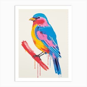 Colourful Bird Painting Bluebird 3 Art Print