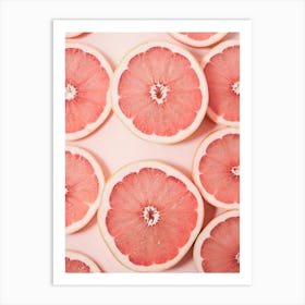 Pink Aesthetic Grapefruit Slices Photography Art Print