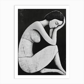 Woman Sitting Down Art Print