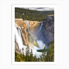 The Upper Falls Of The Yellowstone River, United States Realistic Photograph (1) Art Print