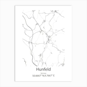 Hunfeld,Germany Minimalist Map Art Print