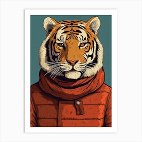 Tiger Illustrations Wearing A Turtleneck 4 Art Print