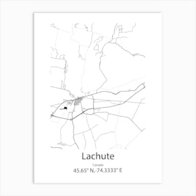 Lachute,Canada Minimalist Map Art Print