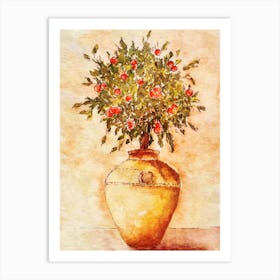 Potted Fruit Tree Art Print