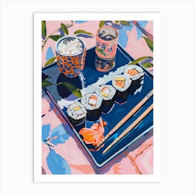 Sushi And Chopsticks Art Print