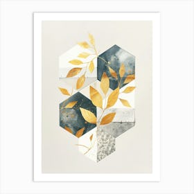 Hexagonal Leaves Art Print