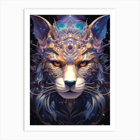 Psychedelic Cat Art Print