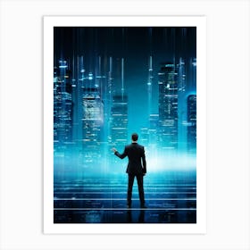 Cyber Intelligence Technology At The Forefront Enhancing Business Operations Abstract Digital Netw (3) Art Print