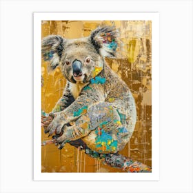 Koala Gold Effect Collage 3 Art Print