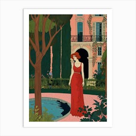 Lady In Red Art Print