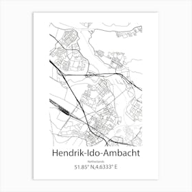 Hendrik Ido Ambacht,Netherlands Minimalist Map Art Print