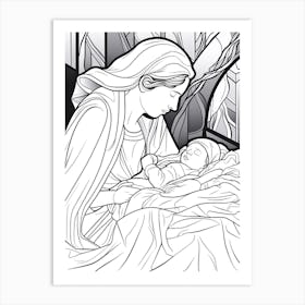 Line Art Inspired By The Birth Of Tragedy 1 Art Print