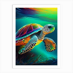 Conservation Sea Turtle, Sea Turtle Abstract 1 Art Print