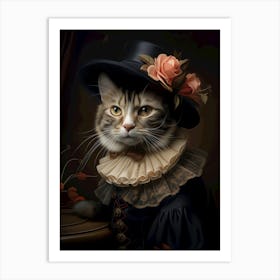 Regal Cat In A Hat B Art Print