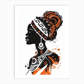 African Woman Silhouette 6 Art Print