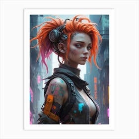 Cyberpunk Girl 3 Art Print