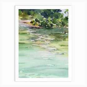 Tanjung Puting National Park Indonesia Water Colour Poster Art Print