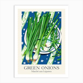 Marche Aux Legumes Green Onions Summer Illustration 6 Art Print