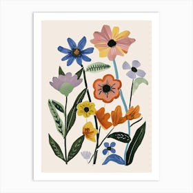 Painted Florals Cineraria 7 Art Print