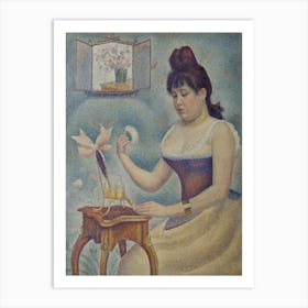 Portrait Of A Young Woman Powdering Herself, Georges Seurat Art Print