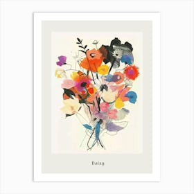 Daisy 1 Collage Flower Bouquet Poster Art Print