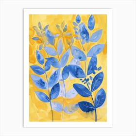 Blue Leaves 22 Art Print