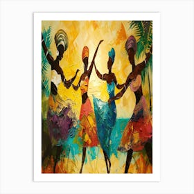 Dancers On The Beach Art Print