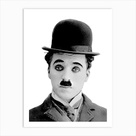 Charlie Chaplin Line Illustration v2 Art Print