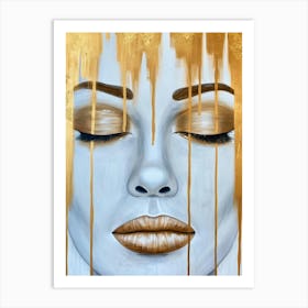 Gold Drips Art Print