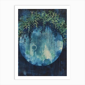 Moon And Trees Art Print