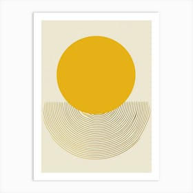Yellow Sun Boho Modern Abstract Painting Art Print